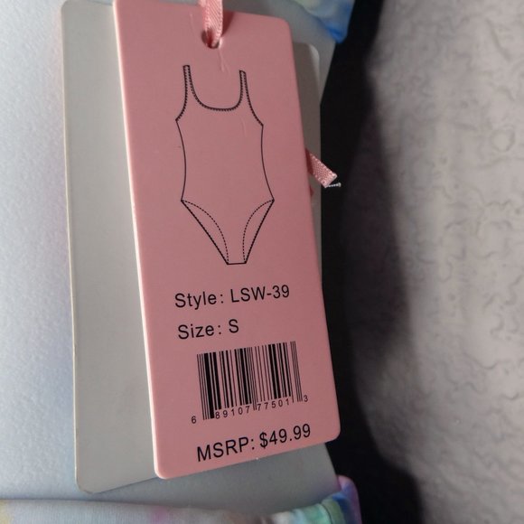 Emme Jordan 2 Piece / Bikini  Tie Dye Print Swimsuit Size Small NWT - Picture 9 of 10